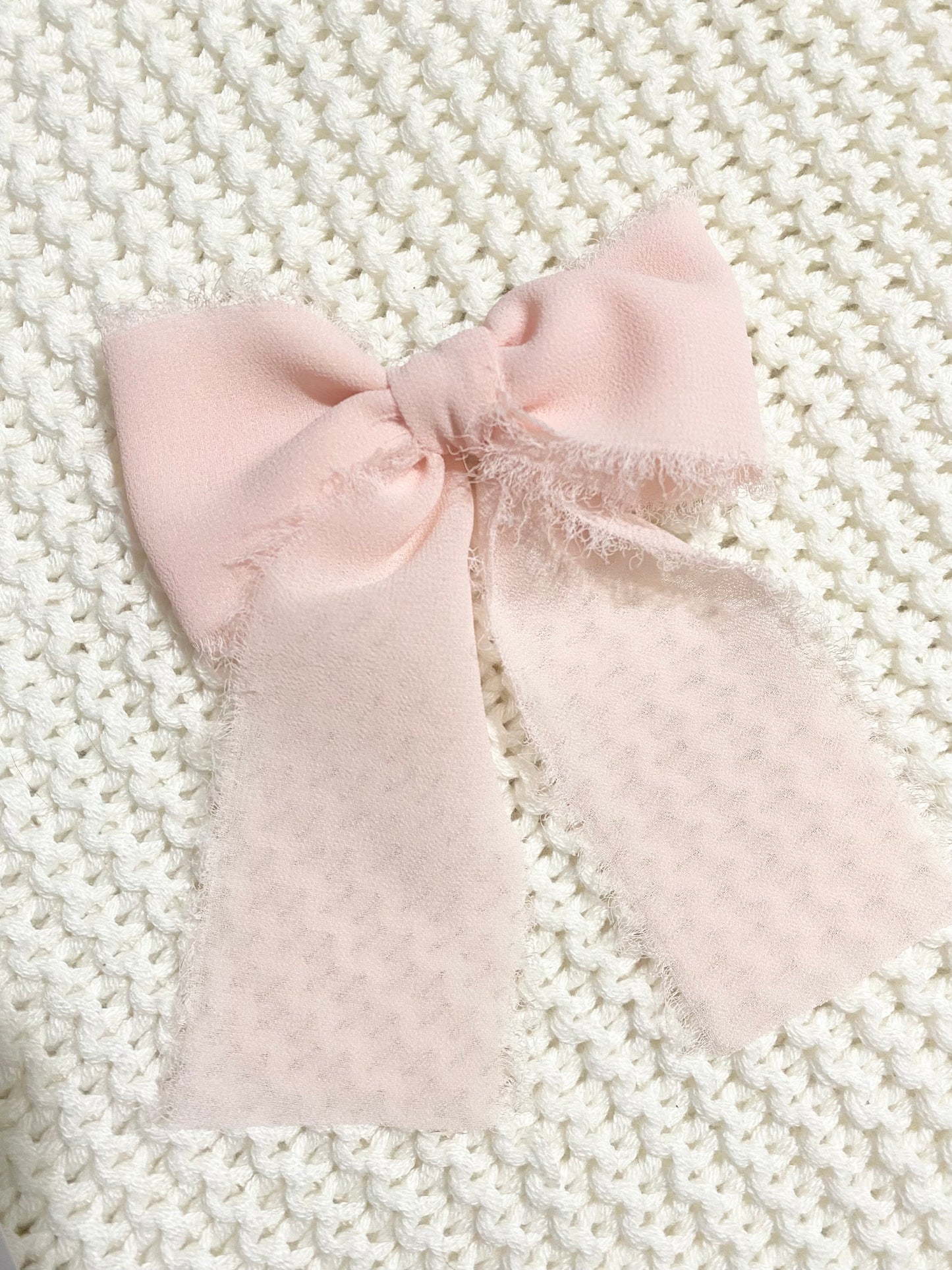 Pink Chiffon Long Tail Bow