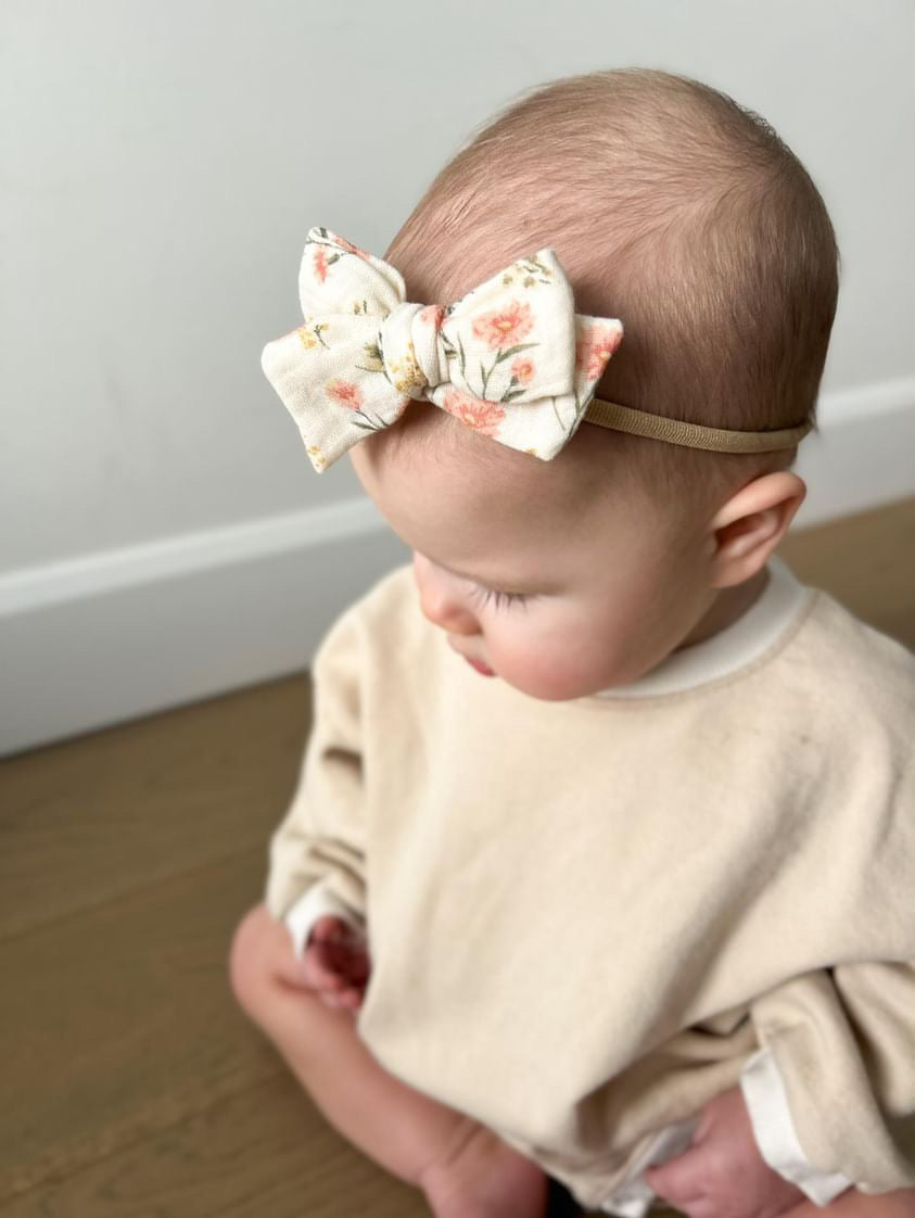 Pink & Yellow Bow Headband